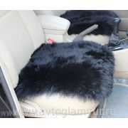 Подушка на сидение из натуральной овчины, черная