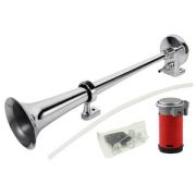 Сигнал 1-рожковый воздушный (40см) хром, металл, компрессор 12V