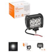 Фара светодиодная (балка) двухрядная 6 LED направленный свет 18W (98х78х65) 12/24V AIRLINE