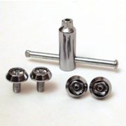 Секретные винты номерного знака М6х1.00х12мм. Конусная головка. хром один оригинальный ключ.