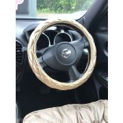 Оплетка экокожа со стразами (золотистая)