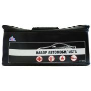Набор автомобилиста (аптечка, огнетушитель, знак авар.ост, трос 3.5т, перчатки) кож.зам AGA