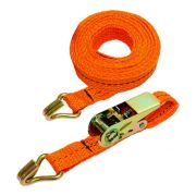 Ремень стяжной с крюками 25мм 1,2т 6м (оранжевый) СТРОП-ПРО