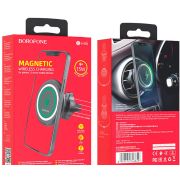 Держатель телефона BOROFONE BH45 (с беспроводной зарядкой Черный)