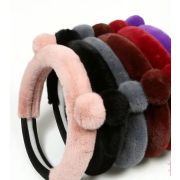 Оплетка меховые ушки (серая)