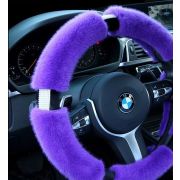 Оплетка меховая со стразами (фиолетовая)