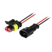 Колодка герметичная 2-конт. серия 1,5мм с проводом 0,50мм.кв (мама+папа)