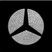 Наклейка логотип на руль со стразами Мерседес