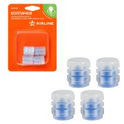 Колпачки на вентиль S-1 (светящиеся, синие) ABS-пластик AIRLINE (AVC-32)
