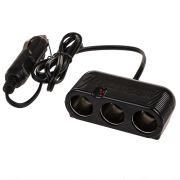 Разветвитель прикуривателя 3 гнезда 12/24V черный SKYWAY