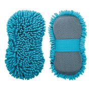 Губка комбинированная из микрофибры для мытья а/м 24х12см голубая Zipower AGA (PM0275