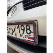 Рамки для номера со стразами Винными (1шт)