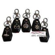 Брелок BR-42 - MAZDA «РОМБ» черная кожа, с карабином